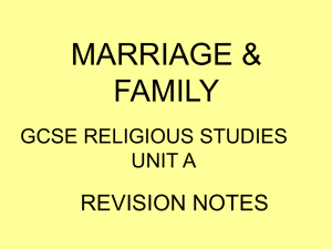 Marriage & Family – Revision Session
