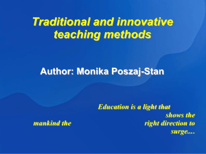 Traditional and innovative teaching methods