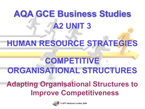 Adapting Organisational Structures to Improve Competitiveness