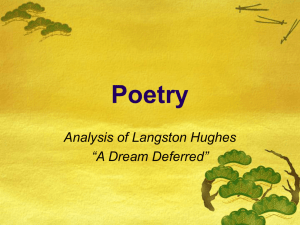 Poetry Analysis of Langston Hughes “A Dream Deferred”