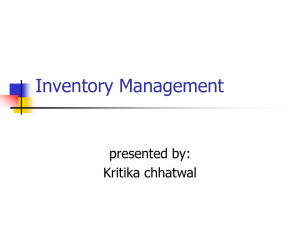 Inventory Management I