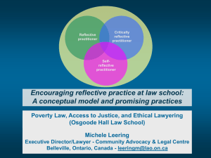 REFLECT ON PRACTICE - Community Advocacy & Legal Centre