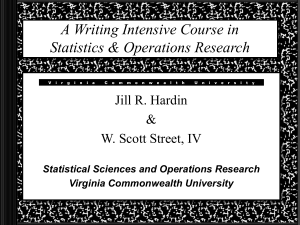 Writing Course - Department of Statistical Sciences and Operations