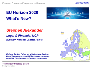 Funding opportunities in Horizon 2020