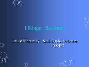 1 Kings: Solomon - Gordon College Faculty