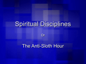 Spiritual Disciplines.Wednesday