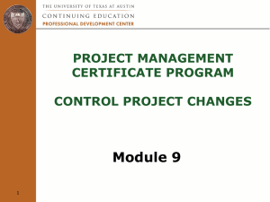 Module 9: Control Project Change - The University of Texas at Austin