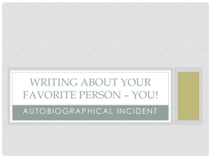 Writing about your favorite person – YOU!