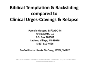 Biblical Temptation compared to Clinical Relapse - MI-PTE