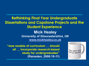 Rethinking Final Year Undergraduate Dissertations and Capstone