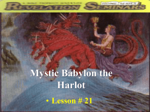 Lesson 21 (Mystic Babylon the Harlot)