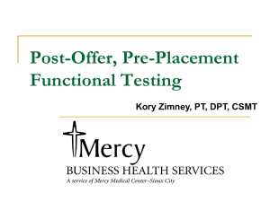 Post Offer Functional Testing
