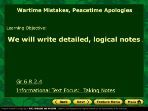 Note Taking: Wartime Mistakes - Madera Unified School District