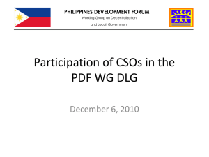 Participation of CSOs in the PDF WG-DLG