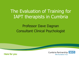 Cumbria Partnership - The Evaluation of Training for