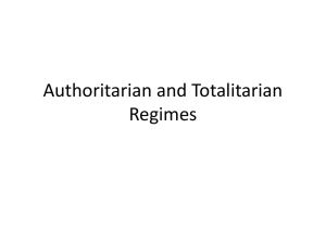 Authoritarian and Totalitarian Regimes