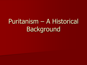 Puritanism – A Historical Background