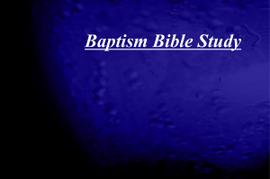 Baptism Bible Study (Part 1)