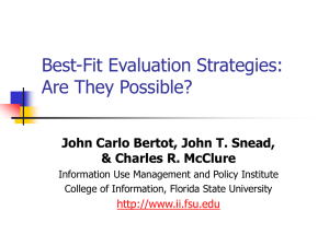 DEVELOPING BEST-FIT EVALUATION STRATEGIES