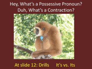 Hey, What`s a Possessive Pronoun? Duh, What`s a Contraction?