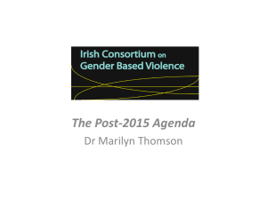 Marilyn Thomson Presentation - Irish Consortium on Gender Based