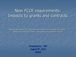 FCOI requirements OSP
