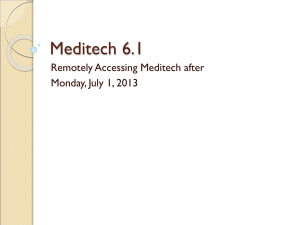 Remote Access to Meditech 6.1 for Physician Offices