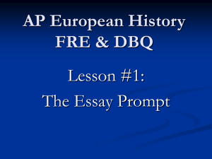 AP U.S. History FRE & DBQ - AP Euro 12-13