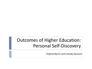 Outcomes of Higher Education: Personal Self