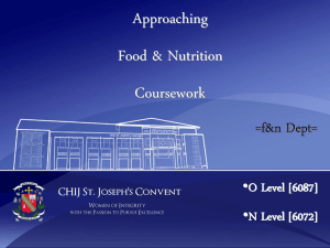 Approaching Food & Nutrition Coursework