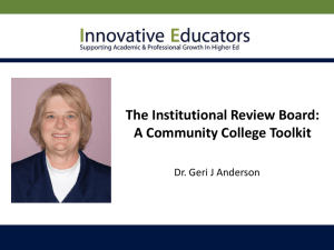The Institutional Review Board