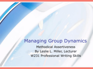 Managing Group Dynamics