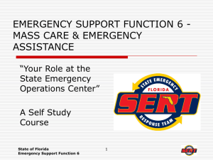 emergency suppoprt funtion 6 - mass care