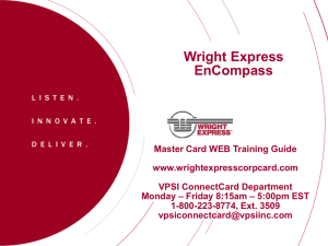 Wright Express EnCompass Master Card WEB Training Guide www