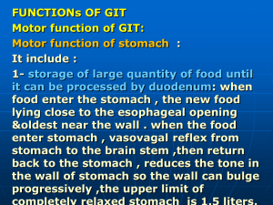Motor function of stomach