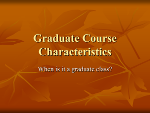 Graduate Course Characteristics PowerPoint Presentation