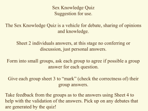 Sex Knowledge Quiz - Your Health Sunderland