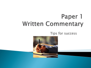 Paper 1 Written Commentary - IB English Literature 2012-2013