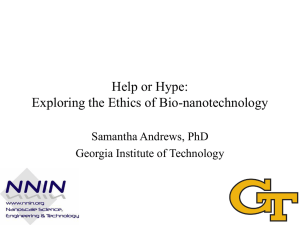 Ethics of Bionanotechnology