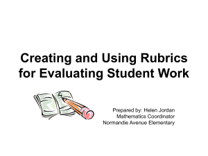 Creating and Using Rubrics for Evaluating Student Work by Helen