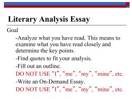 How To Write A Thesis For A Literary Analysis