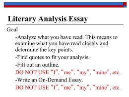 Literary Analysis Essay Topics