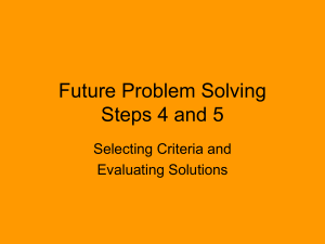 Future Problem Solving Steps 4 and 5