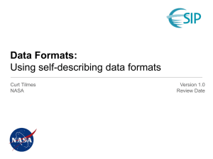 Using self-describing data formats