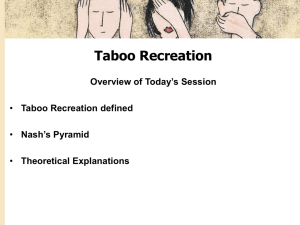 Taboo Recreation