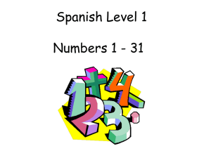 Spanish First Level Numbers