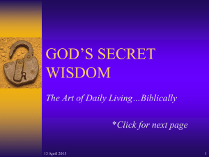 GOD`S SECRET WISDOM