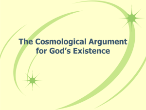 The Cosmological Argument for God`s Existence