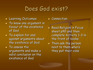 GCSE activity on Does God exist?