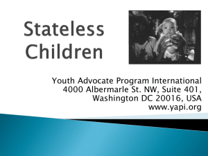 Stateless Children - Youth Advocate Program International